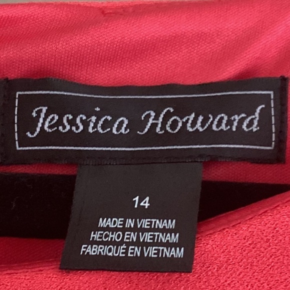 Jessica Howard Pink Orange Ruffle Sleeves Mini Dress size 14 - Picture 3 of 6